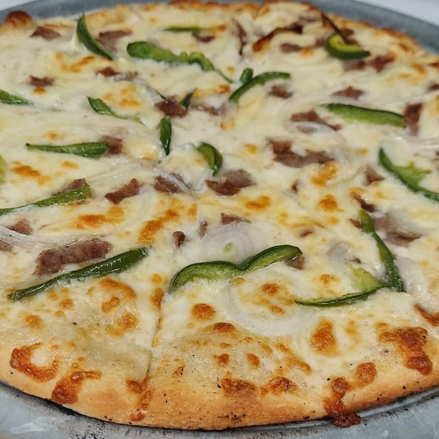 14" PHILLY CHEESE STEAK PIZZA